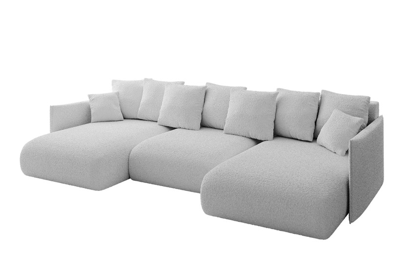 Narożnik z funkcją spania i pojemnikiem ONESK-U 317x177x72 cm Jasny szary 707768