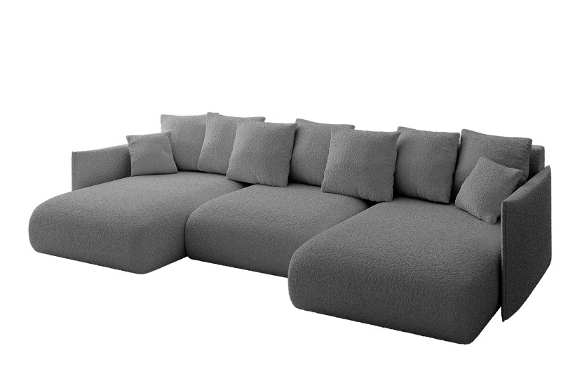 Narożnik z funkcją spania i pojemnikiem ONESK-U 317x177x72 cm Szary 707843