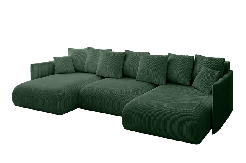 Narożnik z funkcją spania i pojemnikiem ONESK-U 317x177x72 cm Zielony 707791