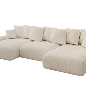 Narożnik z funkcją spania i pojemnikiem ONESK-U-v1 317x177x72 cm Beżowy 707951 Narożnik z funkcją spania i pojemnikiem ONESK-U-v1 317x177x72 cm Beżowy 707951