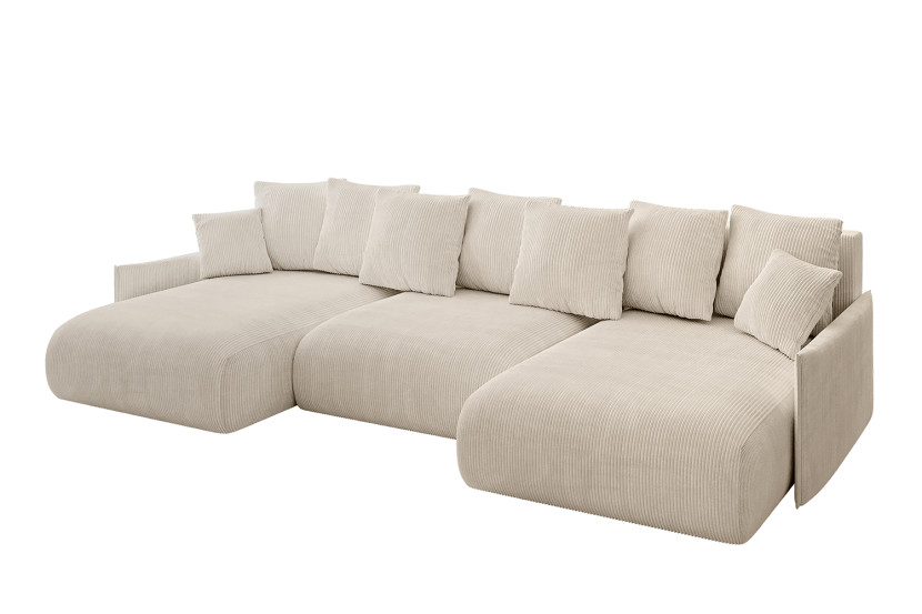 Narożnik z funkcją spania i pojemnikiem ONESK-U-v1 317x177x72 cm Beżowy 707951