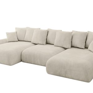 Narożnik z funkcją spania i pojemnikiem ONESK-U-v1 317x177x72 cm Beżowy 803998 Narożnik z funkcją spania i pojemnikiem ONESK-U-v1 317x177x72 cm Beżowy 803998