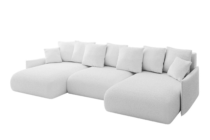 Narożnik z funkcją spania i pojemnikiem ONESK-U-v1 317x177x72 cm Biały 707963
