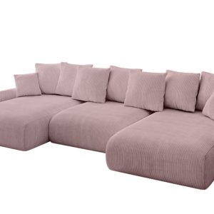 Narożnik z funkcją spania i pojemnikiem ONESK-U-v1 317x177x72 cm Różowy 707859 Narożnik z funkcją spania i pojemnikiem ONESK-U-v1 317x177x72 cm Różowy 707859