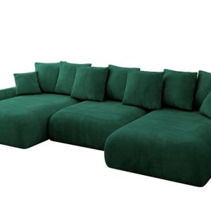 Narożnik z funkcją spania i pojemnikiem ONESK-U-v1 317x177x72 cm Zielony 707930 Narożnik z funkcją spania i pojemnikiem ONESK-U-v1 317x177x72 cm Zielony 707930