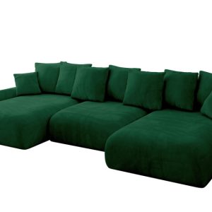 Narożnik z funkcją spania i pojemnikiem ONESK-U-v1 317x177x72 cm Zielony 804015 Narożnik z funkcją spania i pojemnikiem ONESK-U-v1 317x177x72 cm Zielony 804015