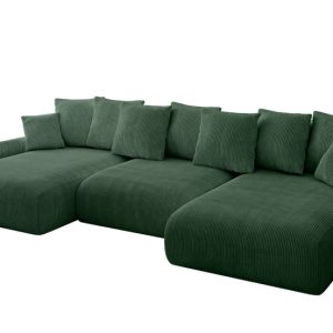 Narożnik z funkcją spania i pojemnikiem ONESK-U-v1 317x177x72 cm Zielony 707885 Narożnik z funkcją spania i pojemnikiem ONESK-U-v1 317x177x72 cm Zielony 707885
