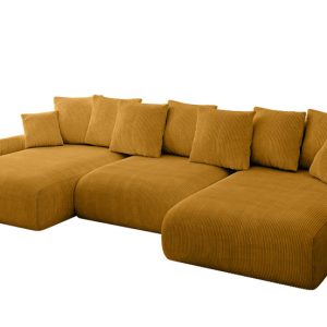Narożnik z funkcją spania i pojemnikiem ONESK-U-v1 317x177x72 cm Żółty 707798 Narożnik z funkcją spania i pojemnikiem ONESK-U-v1 317x177x72 cm Żółty 707798