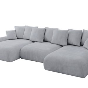 Narożnik z funkcją spania i pojemnikiem ONESK-U-v1 317x177x72cm Jasny szary 707941 Narożnik z funkcją spania i pojemnikiem ONESK-U-v1 317x177x72cm Jasny szary 707941