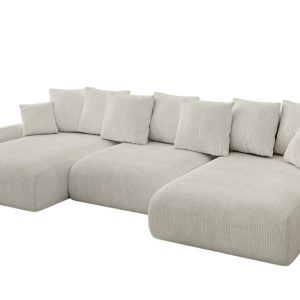 Narożnik z funkcją spania i pojemnikiem ONESK-U-v1 317x177x72cm Kremowy 707884 Narożnik z funkcją spania i pojemnikiem ONESK-U-v1 317x177x72cm Kremowy 707884