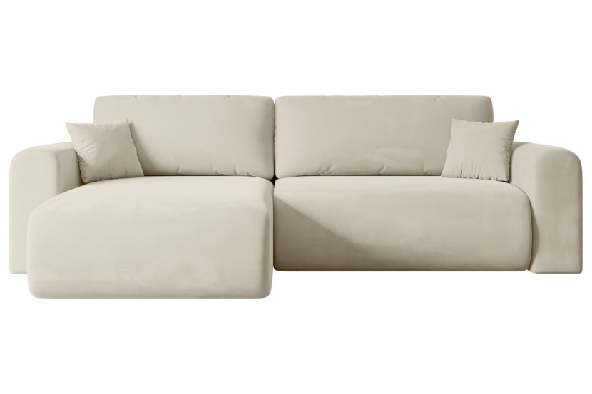 Narożnik z funkcją spania i pojemnikiem ORRO-L - 272x145x83cm Beżowy 487626