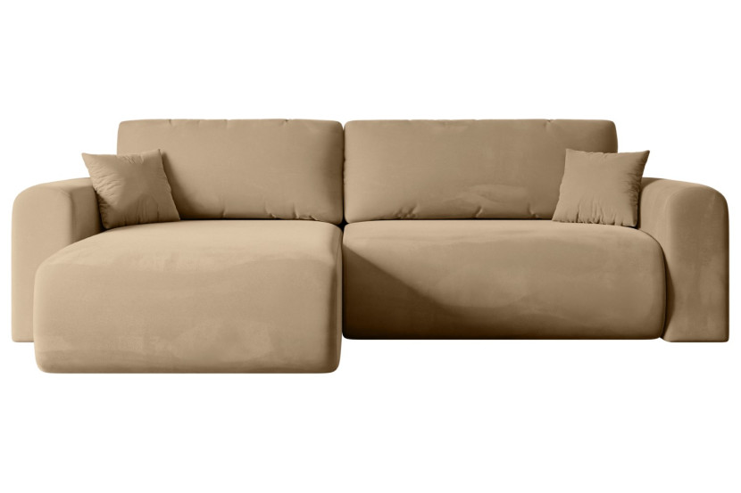 Narożnik z funkcją spania i pojemnikiem ORRO-L - 272x145x83cm Beżowy 487712