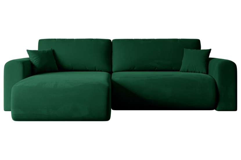 Narożnik z funkcją spania i pojemnikiem ORRO-L - 272x145x83cm Zielony 487668
