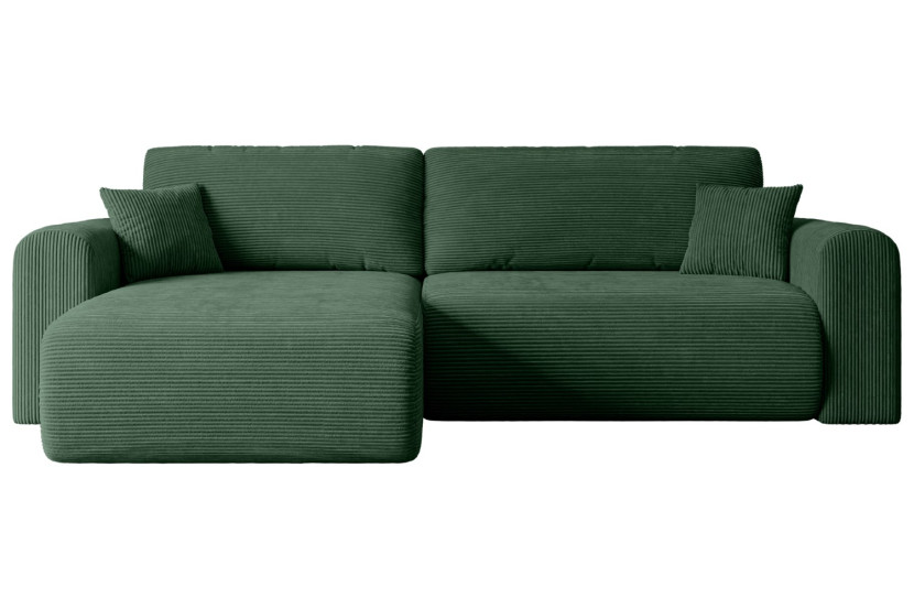 Narożnik z funkcją spania i pojemnikiem ORRO-L - 272x145x83cm Zielony 487693