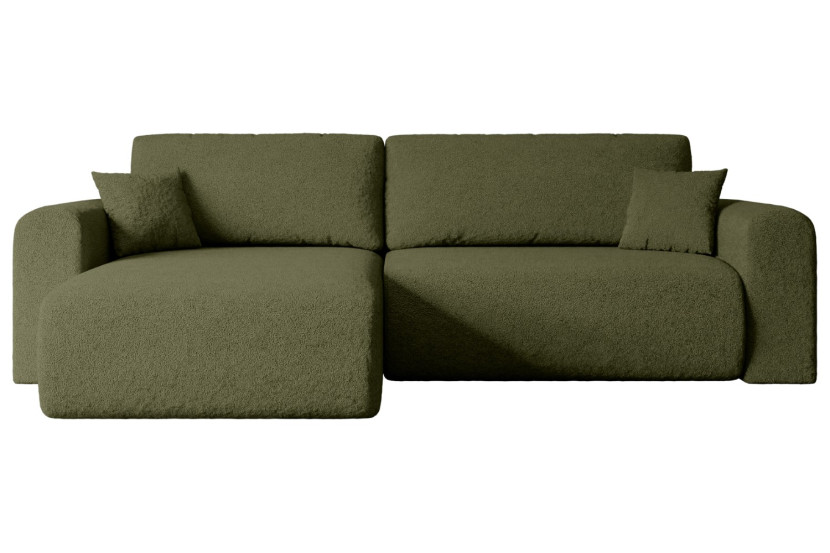 Narożnik z funkcją spania i pojemnikiem ORRO-L - 272x145x83cm Zielony 487587