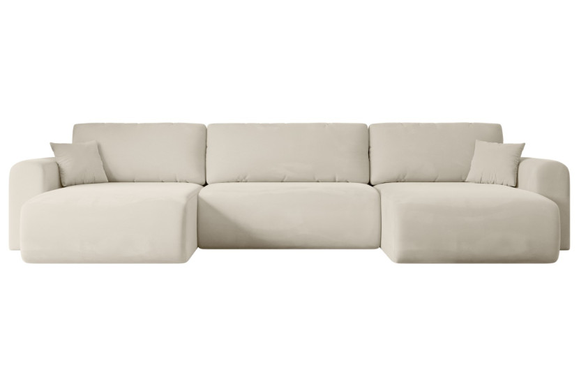 Narożnik z funkcją spania i pojemnikiem ORRO-U - 362x145x83cm Beżowy 487618