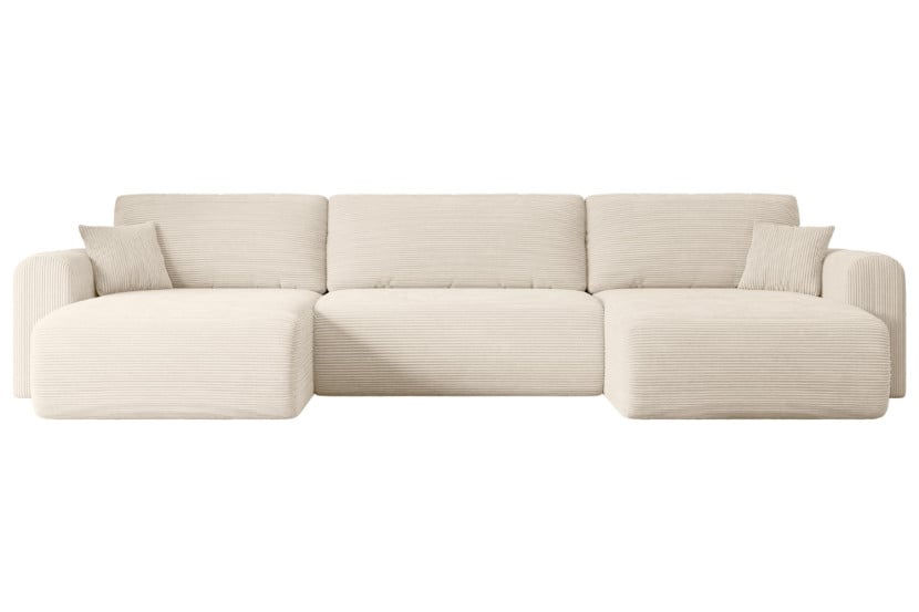 Narożnik z funkcją spania i pojemnikiem ORRO-U - 362x145x83cm Beżowy 488763