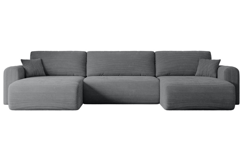 Narożnik z funkcją spania i pojemnikiem ORRO-U - 362x145x83cm Ciemny szary 488783