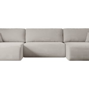 Narożnik z funkcją spania i pojemnikiem ORRO-U – 362x145x83cm Jasny brązowy 487702 Narożnik z funkcją spania i pojemnikiem ORRO-U – 362x145x83cm Jasny brązowy 487702