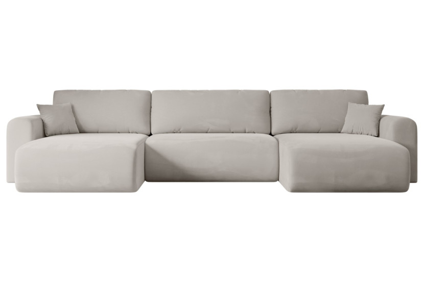 Narożnik z funkcją spania i pojemnikiem ORRO-U - 362x145x83cm Jasny brązowy 487702