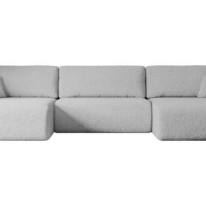 Narożnik z funkcją spania i pojemnikiem ORRO-U – 362x145x83cm Jasny szary 487648 Narożnik z funkcją spania i pojemnikiem ORRO-U – 362x145x83cm Jasny szary 487648