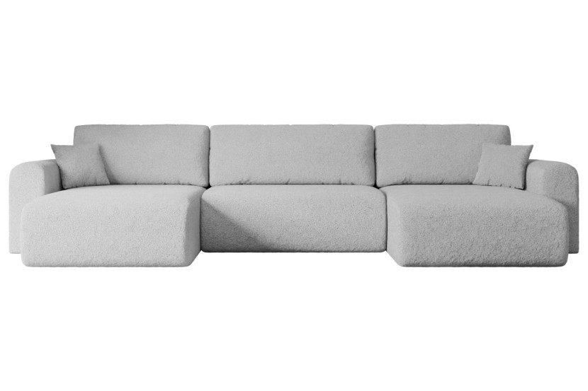 Narożnik z funkcją spania i pojemnikiem ORRO-U - 362x145x83cm Jasny szary 487648