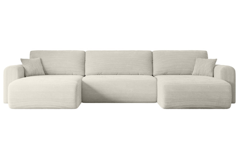 Narożnik z funkcją spania i pojemnikiem ORRO-U - 362x145x83cm Kremowy 488762