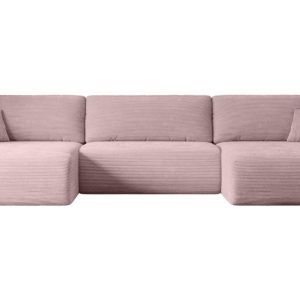 Narożnik z funkcją spania i pojemnikiem ORRO-U – 362x145x83cm Różowy 488770 Narożnik z funkcją spania i pojemnikiem ORRO-U – 362x145x83cm Różowy 488770