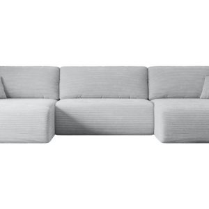 Narożnik z funkcją spania i pojemnikiem ORRO-U – 362x145x83cm Szary 488775 Narożnik z funkcją spania i pojemnikiem ORRO-U – 362x145x83cm Szary 488775