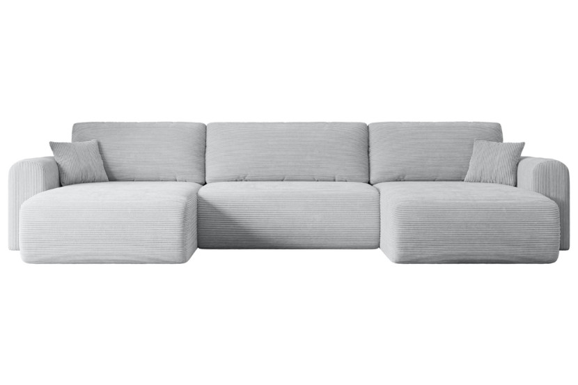 Narożnik z funkcją spania i pojemnikiem ORRO-U - 362x145x83cm Szary 488775