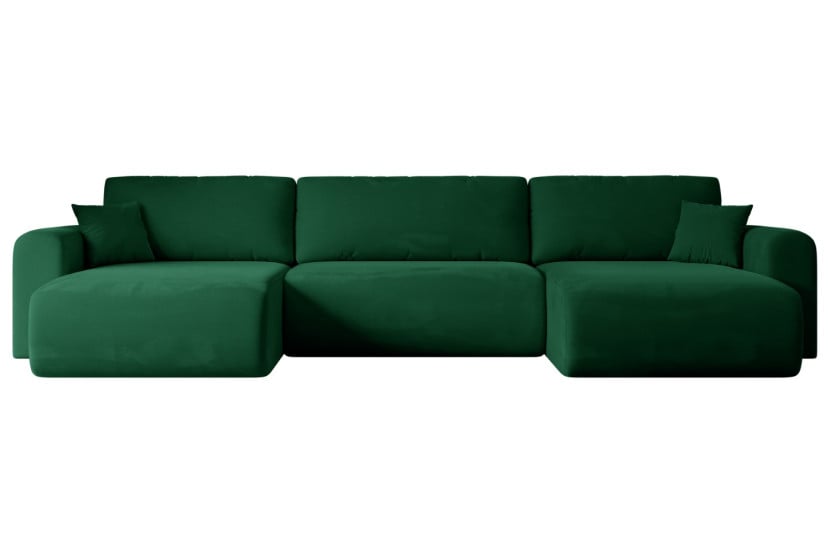 Narożnik z funkcją spania i pojemnikiem ORRO-U - 362x145x83cm Zielony 487658