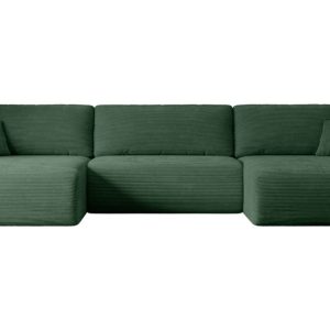 Narożnik z funkcją spania i pojemnikiem ORRO-U – 362x145x83cm Zielony 488771 Narożnik z funkcją spania i pojemnikiem ORRO-U – 362x145x83cm Zielony 488771