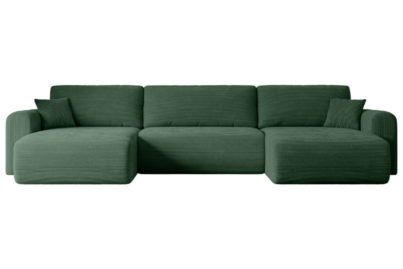 Narożnik z funkcją spania i pojemnikiem ORRO-U - 362x145x83cm Zielony 488771