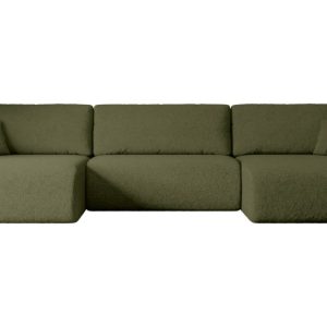 Narożnik z funkcją spania i pojemnikiem ORRO-U – 362x145x83cm Zielony 487591 Narożnik z funkcją spania i pojemnikiem ORRO-U – 362x145x83cm Zielony 487591