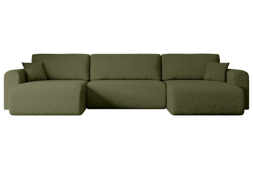 Narożnik z funkcją spania i pojemnikiem ORRO-U - 362x145x83cm Zielony 487591
