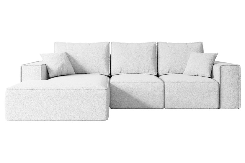 Narożnik z funkcją spania i pojemnikiem SERRA-L-S 266x161x87 cm Biały 668561