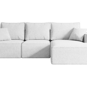 Narożnik z funkcją spania i pojemnikiem SERRA-L-S 266x161x87 cm Biały 668550 Narożnik z funkcją spania i pojemnikiem SERRA-L-S 266x161x87 cm Biały 668550