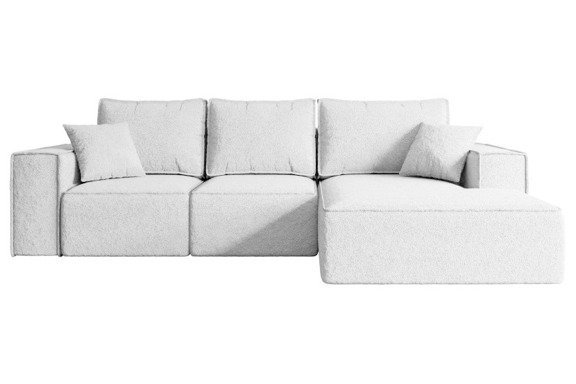 Narożnik z funkcją spania i pojemnikiem SERRA-L-S 266x161x87 cm Biały 668550