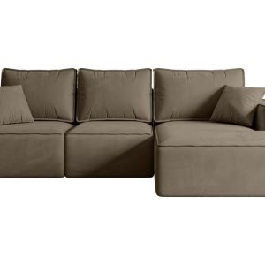 Narożnik z funkcją spania i pojemnikiem SERRA-L-S 266x161x87 cm Brązowy 668765 Narożnik z funkcją spania i pojemnikiem SERRA-L-S 266x161x87 cm Brązowy 668765