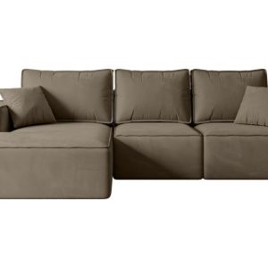 Narożnik z funkcją spania i pojemnikiem SERRA-L-S 266x161x87 cm Brązowy 668755 Narożnik z funkcją spania i pojemnikiem SERRA-L-S 266x161x87 cm Brązowy 668755