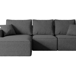Narożnik z funkcją spania i pojemnikiem SERRA-L-S 266x161x87 cm Szary 668545 Narożnik z funkcją spania i pojemnikiem SERRA-L-S 266x161x87 cm Szary 668545