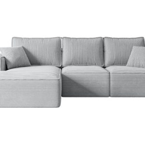 Narożnik z funkcją spania i pojemnikiem SERRA-L-S 266x161x87 cm Szary 668556 Narożnik z funkcją spania i pojemnikiem SERRA-L-S 266x161x87 cm Szary 668556