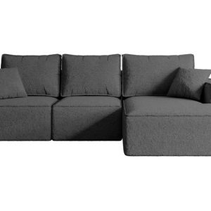 Narożnik z funkcją spania i pojemnikiem SERRA-L-S 266x161x87 cm Szary 668563 Narożnik z funkcją spania i pojemnikiem SERRA-L-S 266x161x87 cm Szary 668563