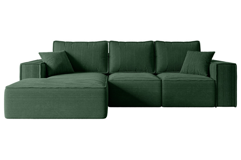 Narożnik z funkcją spania i pojemnikiem SERRA-L-S 266x161x87 cm Zielony 668544