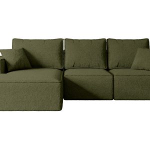 Narożnik z funkcją spania i pojemnikiem SERRA-L-S 266x161x87 cm Zielony 668562 Narożnik z funkcją spania i pojemnikiem SERRA-L-S 266x161x87 cm Zielony 668562