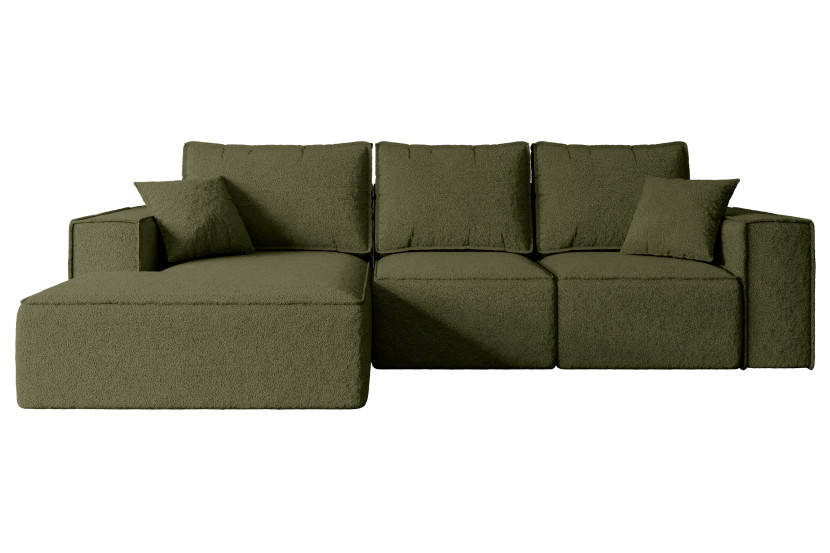 Narożnik z funkcją spania i pojemnikiem SERRA-L-S 266x161x87 cm Zielony 668562