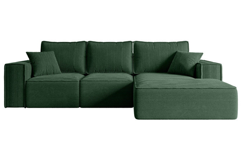 Narożnik z funkcją spania i pojemnikiem SERRA-L-S 266x161x87 cm Zielony 668565