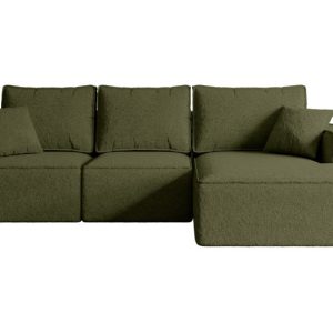 Narożnik z funkcją spania i pojemnikiem SERRA-L-S 266x161x87 cm Zielony 668542 Narożnik z funkcją spania i pojemnikiem SERRA-L-S 266x161x87 cm Zielony 668542