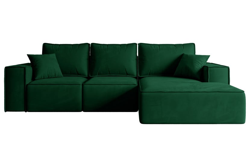 Narożnik z funkcją spania i pojemnikiem SERRA-L-S 266x161x87 cm Zielony 668774
