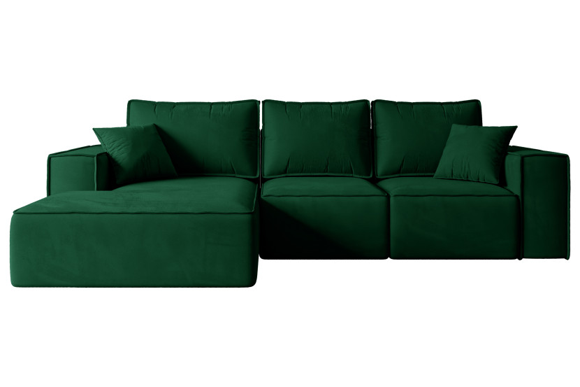 Narożnik z funkcją spania i pojemnikiem SERRA-L-S 266x161x87 cm Zielony 668776